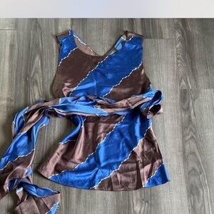 Chanel silk Blue and Brown Women's Top